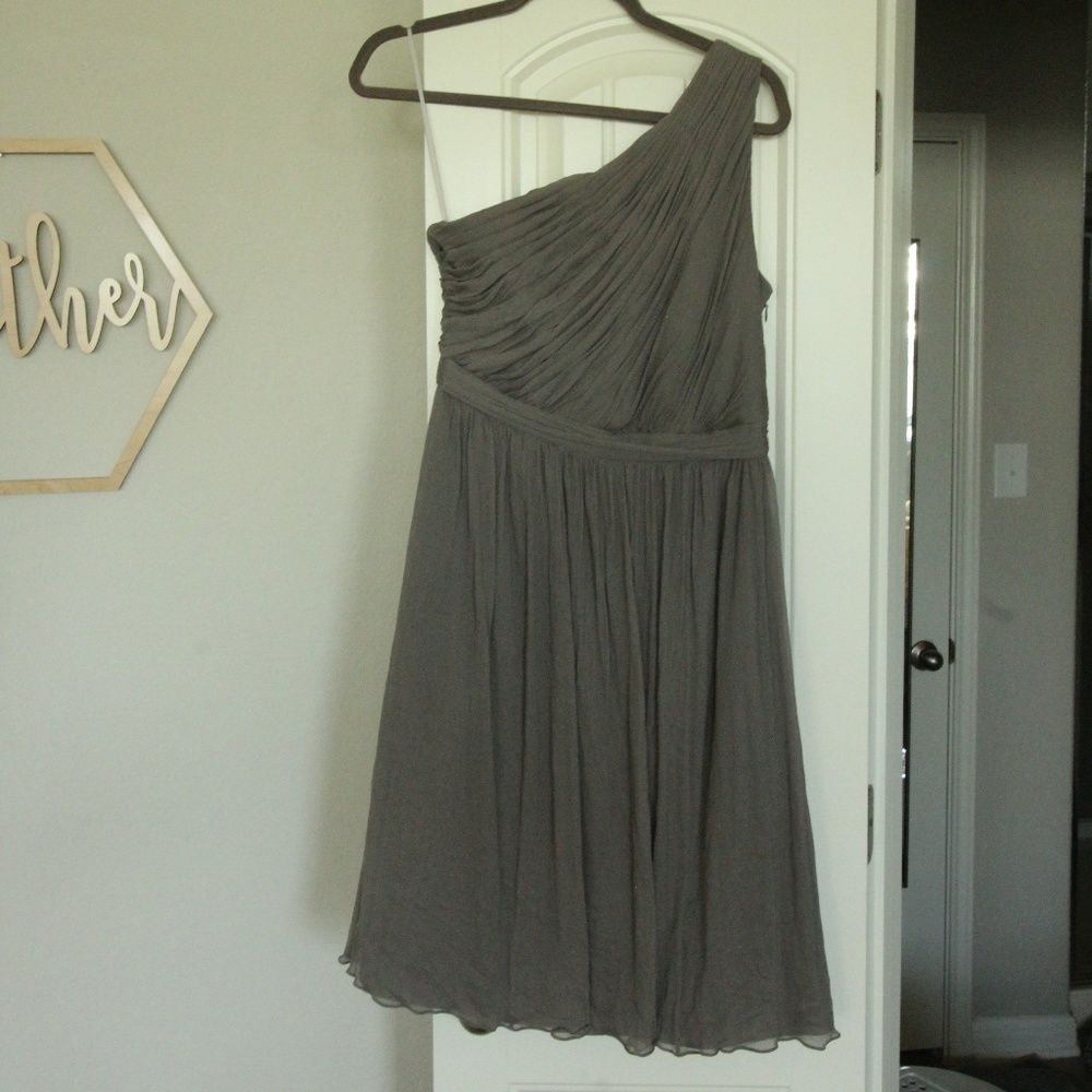 J. Crew Tall chiffon dress gray size 8 tall